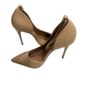 BCBGMAXAZRIA Nexxa Women's Size 6 Almond Snake Print Carrano Dress Pump Heels